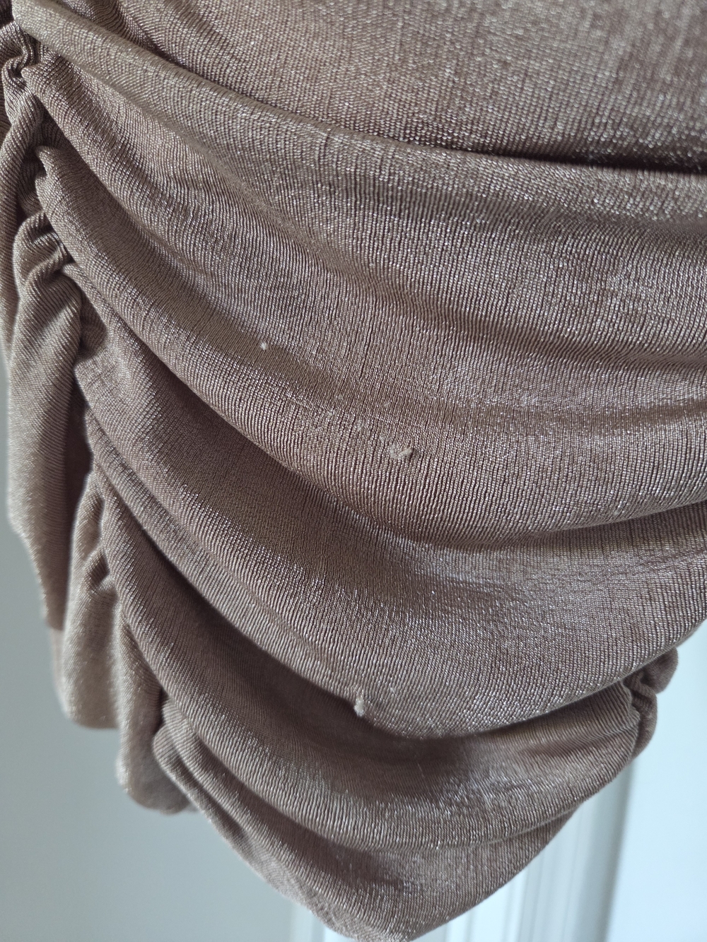 Bodycon Ruched Women's Dress in Taupe - Picture 6 of 6